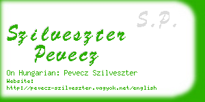 szilveszter pevecz business card